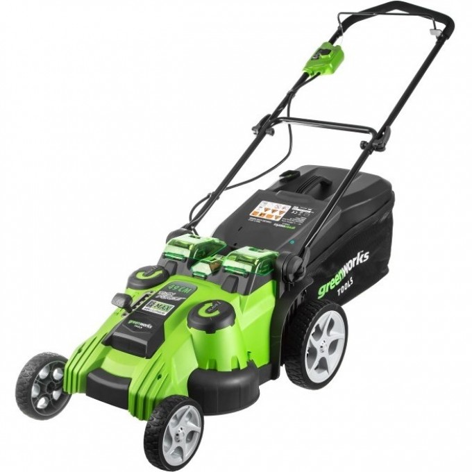 Аккумуляторная газонокосилка GREENWORKS TWIN FORCE G40LM49DB G-MAX 40V 49 см 2500207 Аккумуляторная газонокосилка GREENWORKS TWIN FORCE G40LM49DB G-MAX 40V 49 см 2500207