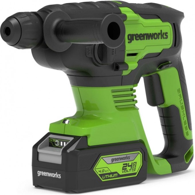 Перфоратор аккумуляторный бесщеточный GREENWORKS GD24SDS2 24V с АКБ 4АЧ и ЗУ 3803007UB Перфоратор аккумуляторный бесщеточный GREENWORKS GD24SDS2 24V с АКБ 4АЧ и ЗУ 3803007UB